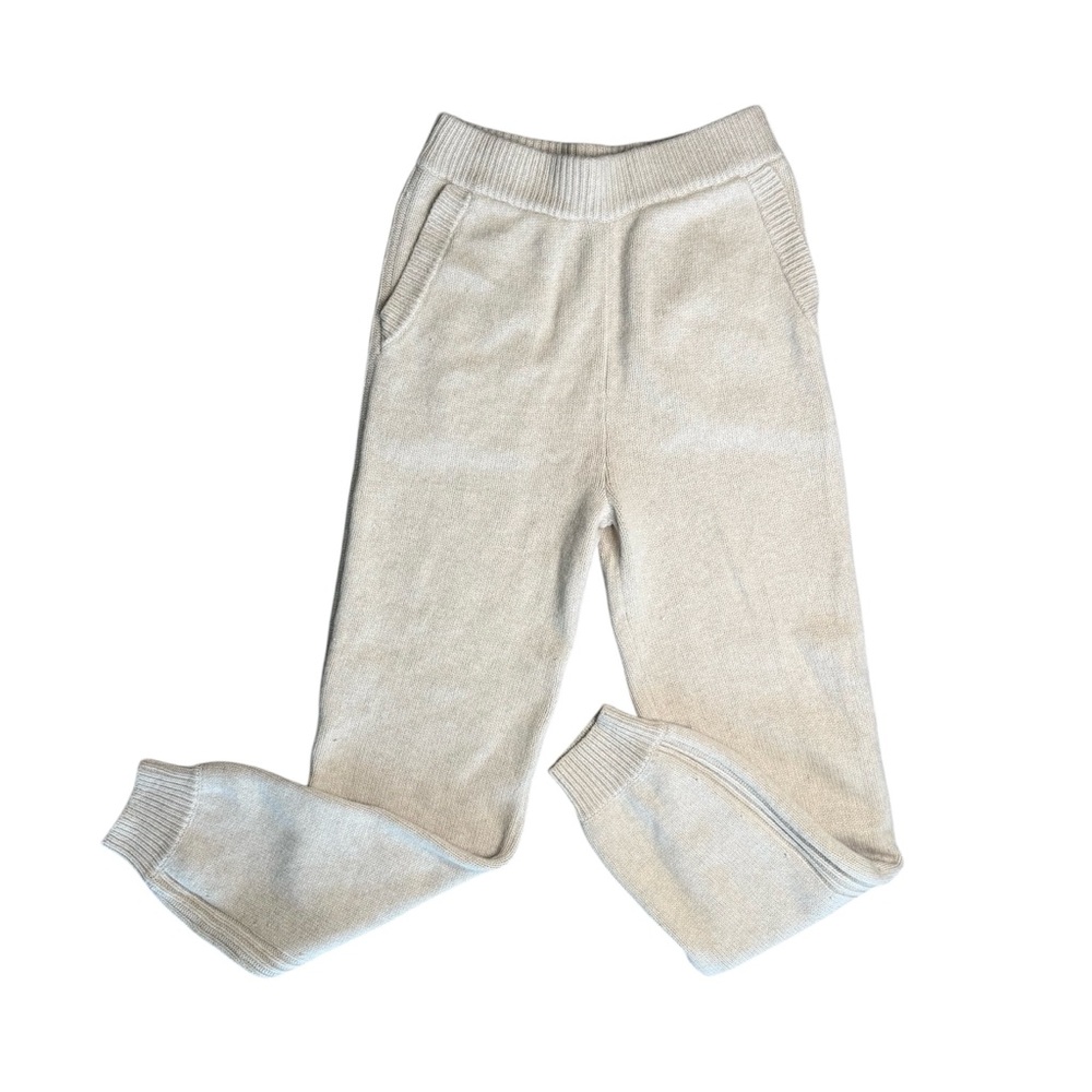 WEEKEND STORIES Women’s Cream Wool Blend Knit Joggers